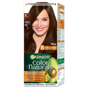 GARNIER COLOR NATURALS 4 BROWN — NOURISHING CREAM PERMENANT HAIR COLOR 150 GM